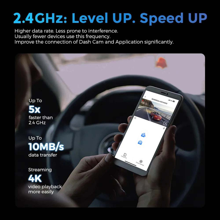 دوربین ثبت وقایع خودرو 4K دو لنزه مجهز به Wi-Fi و GPS