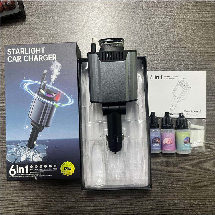 شارژر فندکی و خوشبوکننده خودرو 120 وات استارلایت 6 کاره