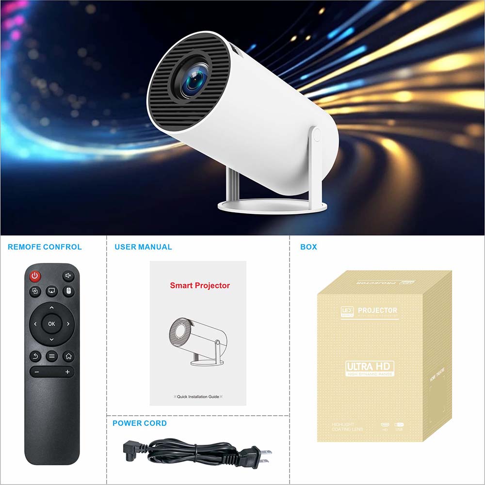 ویدئو پروژکتور HY300 اندروید 11 با WiFi و بلوتوث